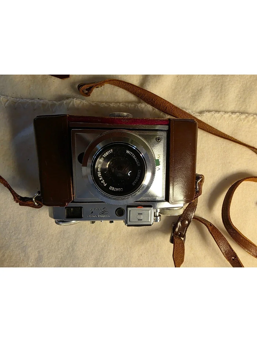 Vintage Wittnauer 35mm Rangefinder Camera Chronar 50mm f/2.8 Lens  Leather Case